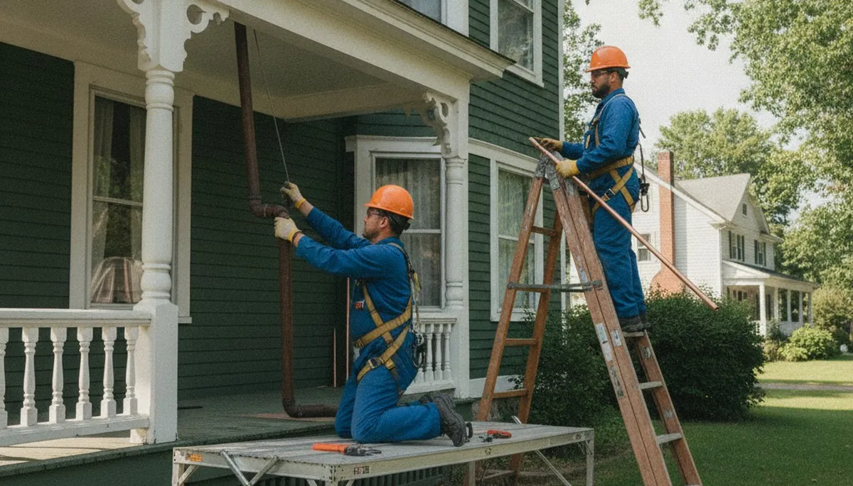 Plumber repairing a pipe in Worcester, MA for professional plumbing repair service