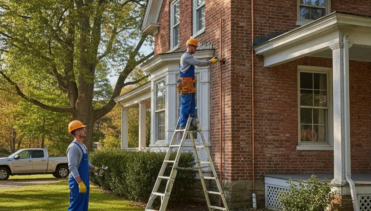 Plumber repairing pipes in Worcester, MA for plumbing repair service