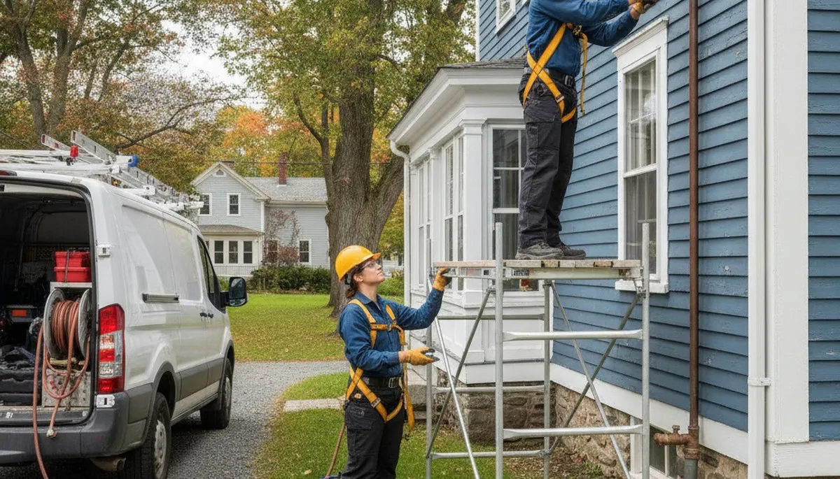 Plumber repairing pipe leak in Worcester, MA for plumbing repair service