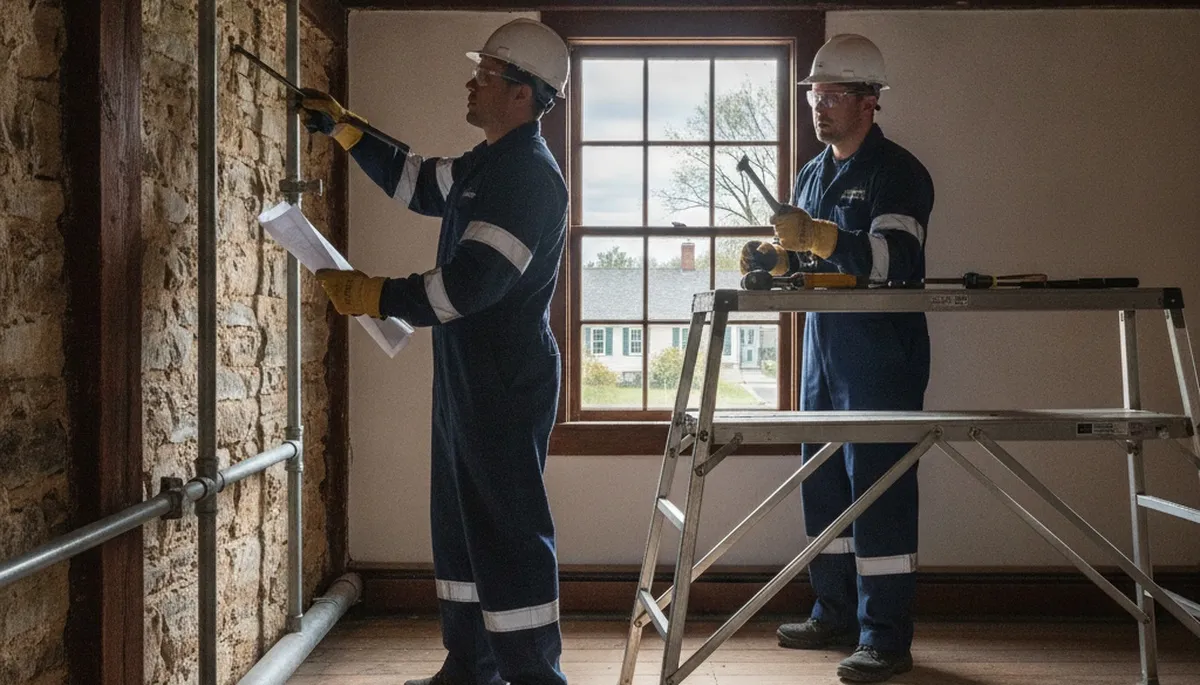 Plumber repairing a pipe in Worcester, MA for fast residential plumbing service