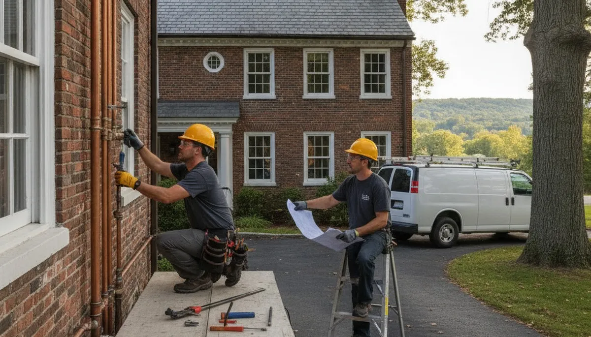 Plumber repairing a leak in Worcester, MA for plumbing repair service