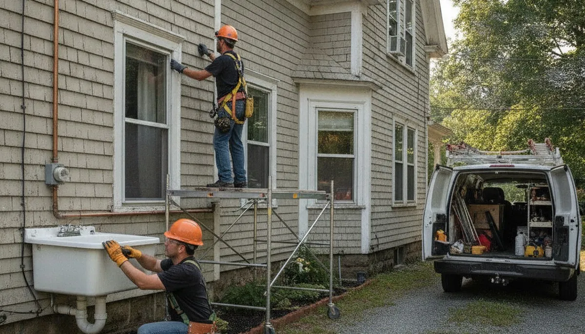 Worcester, MA plumber repairing a leak for a local plumbing service