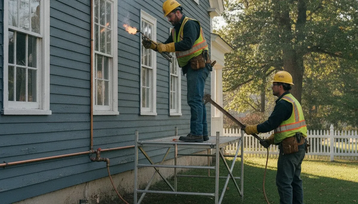Plumber repairing a pipe in Worcester, MA for a plumbing repair service